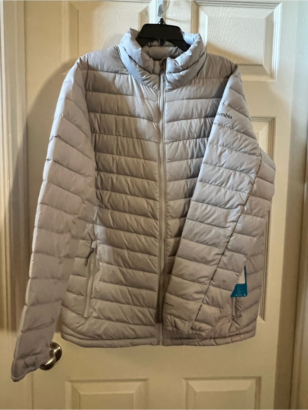 Columbia Light Gray Packable Puffer Slope Edge Jacket Omni Heat - Men’s